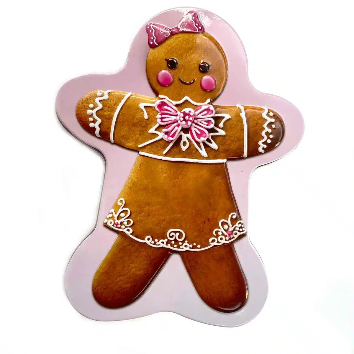 Gingerbread-Shaped Christmas Tin 210×165×40mm – view 2