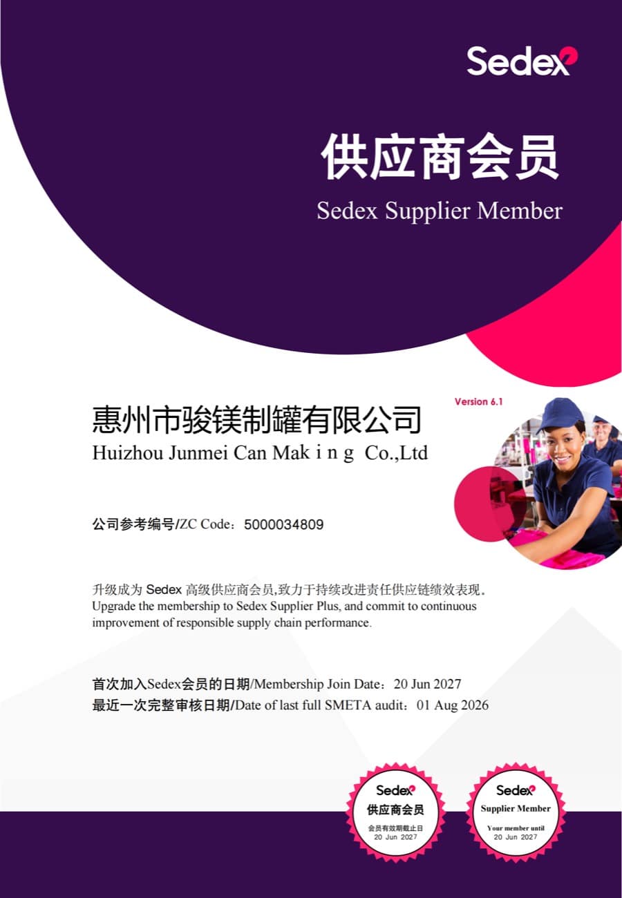 Sedex document cover supplied by Junmei