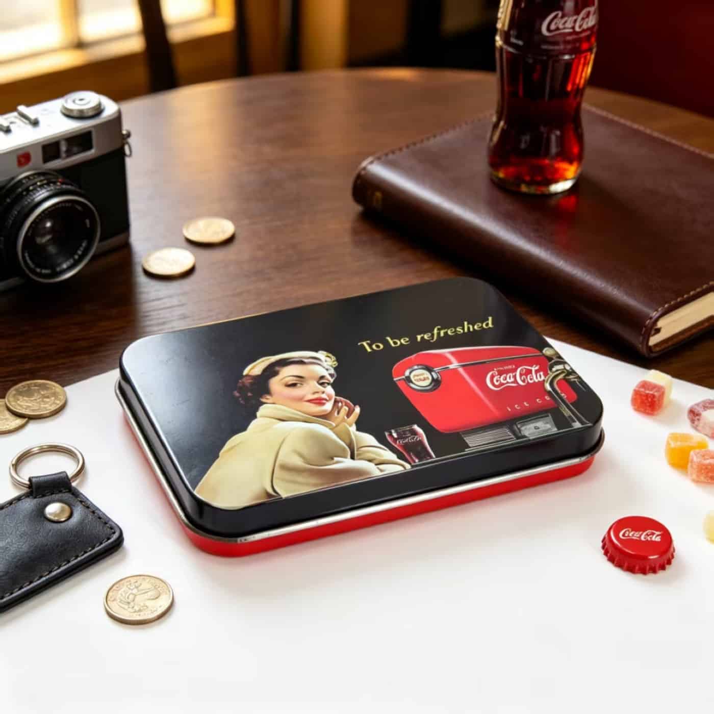 Coca-Cola gift tin from a confirmed Junmei collaboration