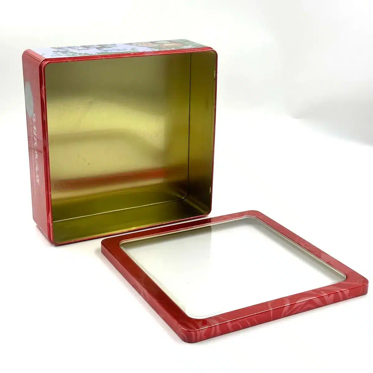 Large Square Cookie Tin 220×220×76mm SQU-058 front view