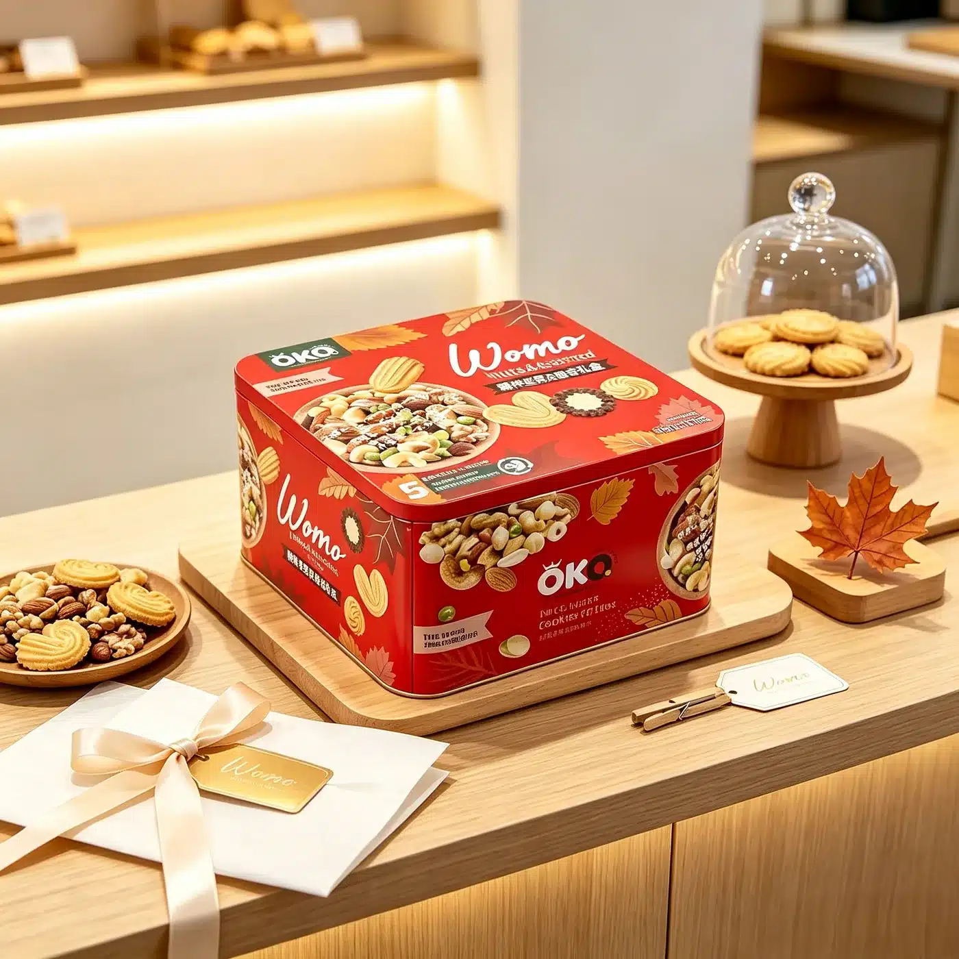 Large Square Food Gift Tin — Gift Packaging Reference JM-GFT-002