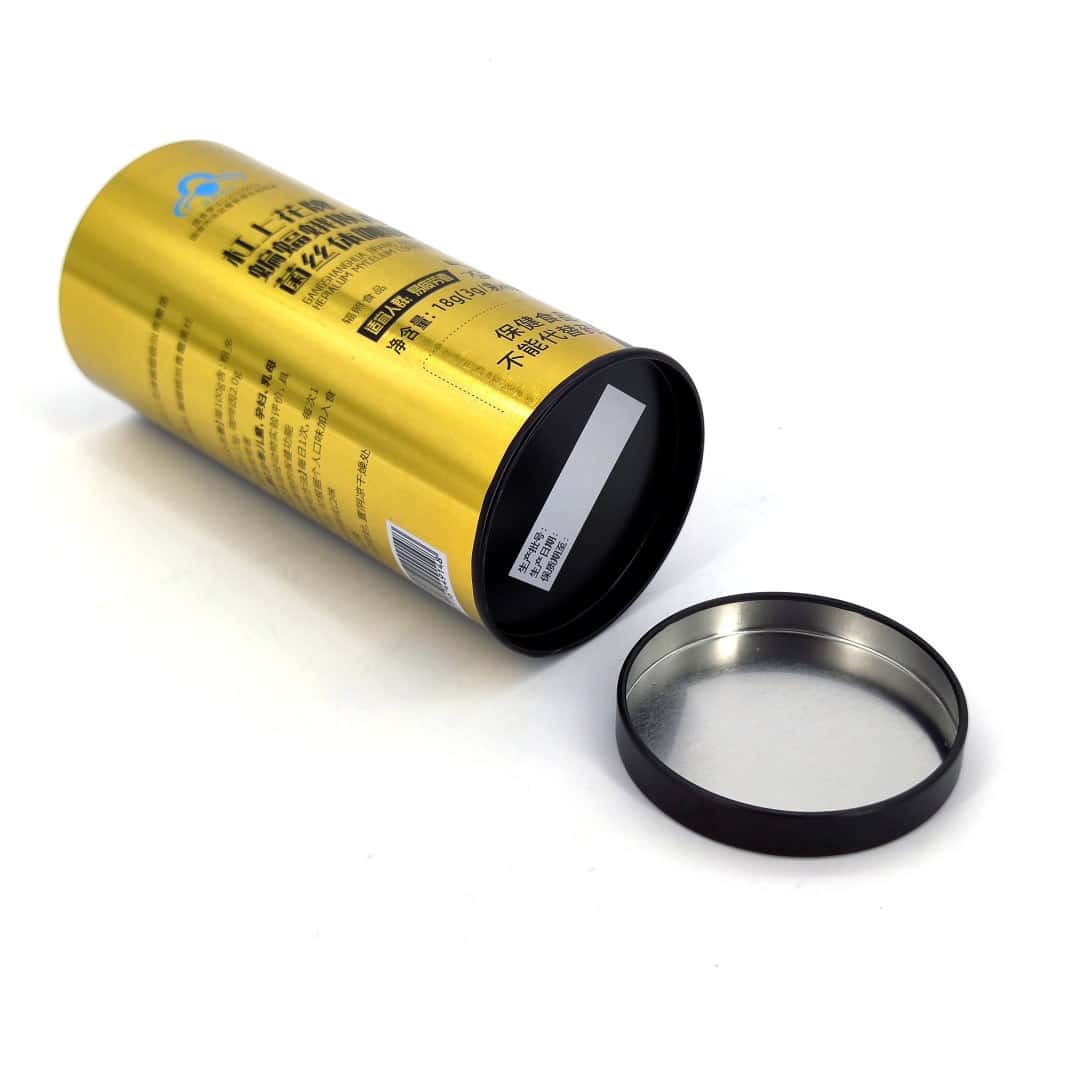 Round Tea Tin Canister Ø65×130mm - Image 5