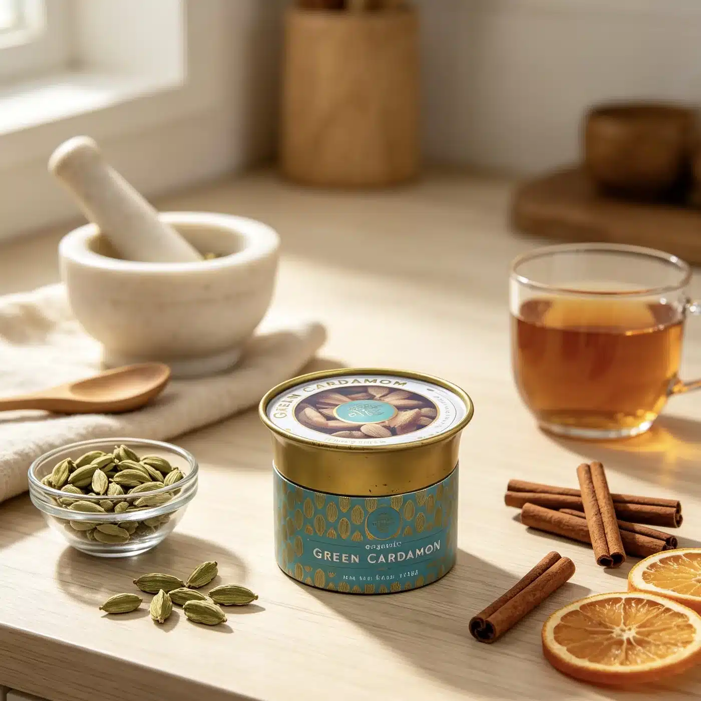 Round Spice Storage Tin — Spice Packaging Reference JM-SPI-002