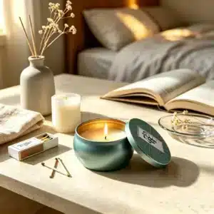 Shallow Round Candle Tin — Candle Packaging Reference JM-CDL-003