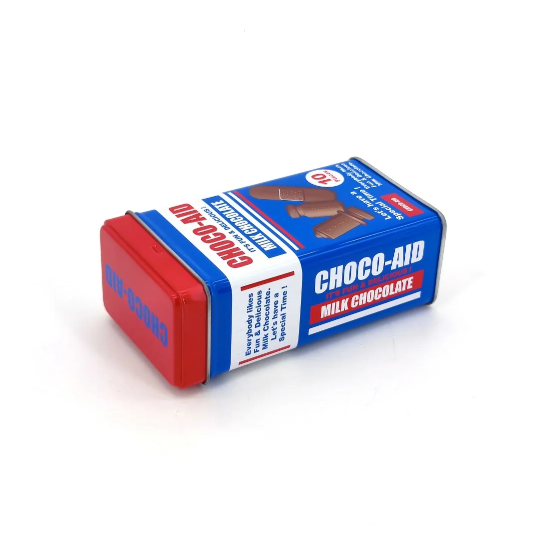 Slim Rectangular Chocolate Tin 63×42×120mm RE-0010 front view