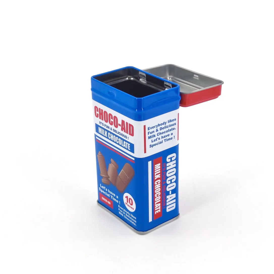 Slim Rectangular Chocolate Tin 63×42×120mm RE-0010 detail view