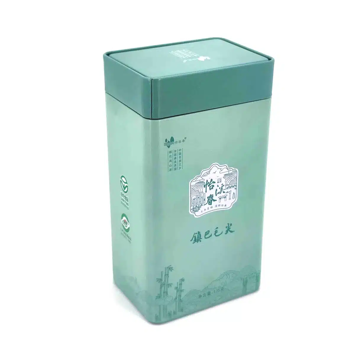 Tall Rectangular Tea Canister 88×66×162mm RE-0024 front view