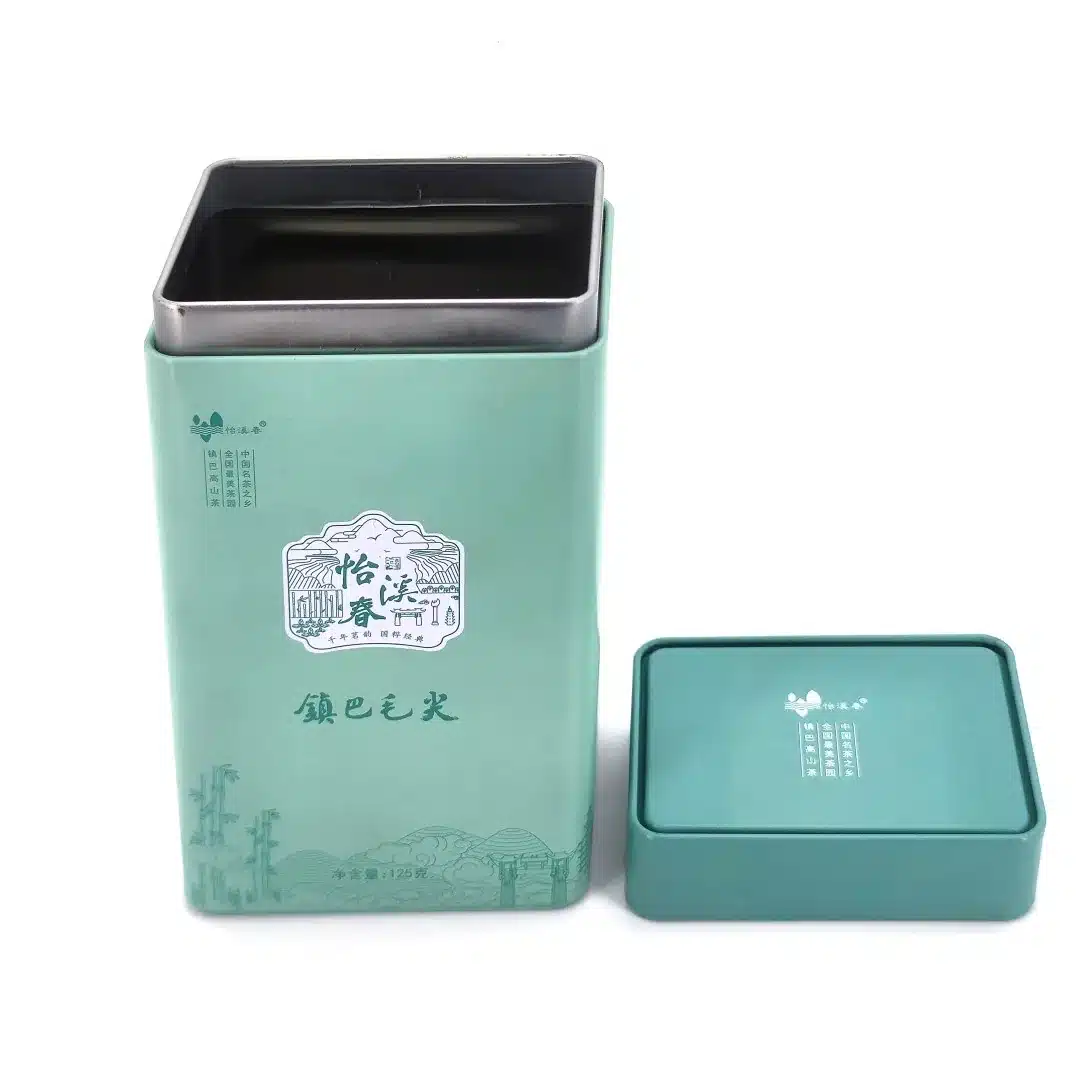 Tall Rectangular Tea Canister 88×66×162mm RE-0024 detail view