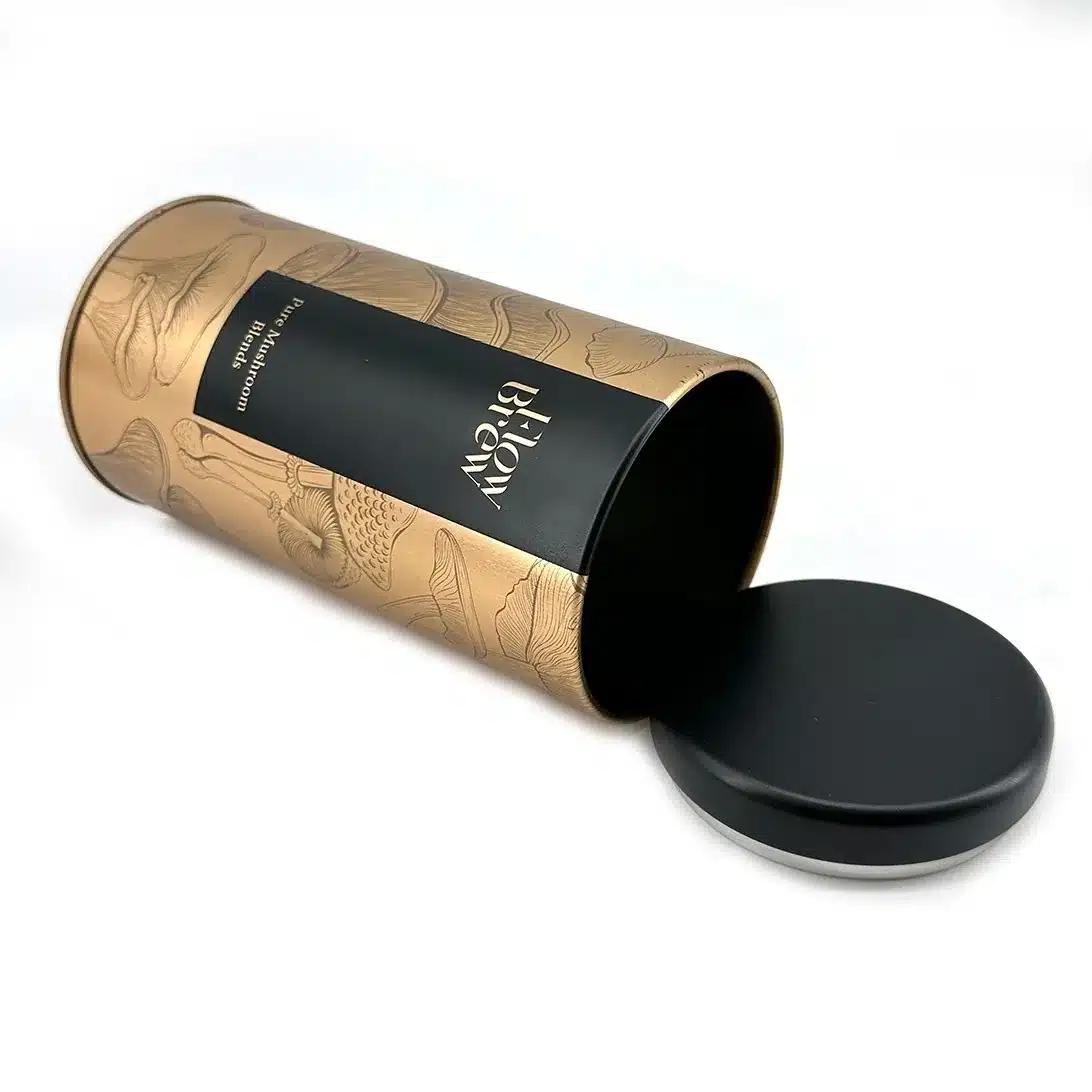 Tall Round Coffee Tin Ø74×153mm ROU-026 detail view