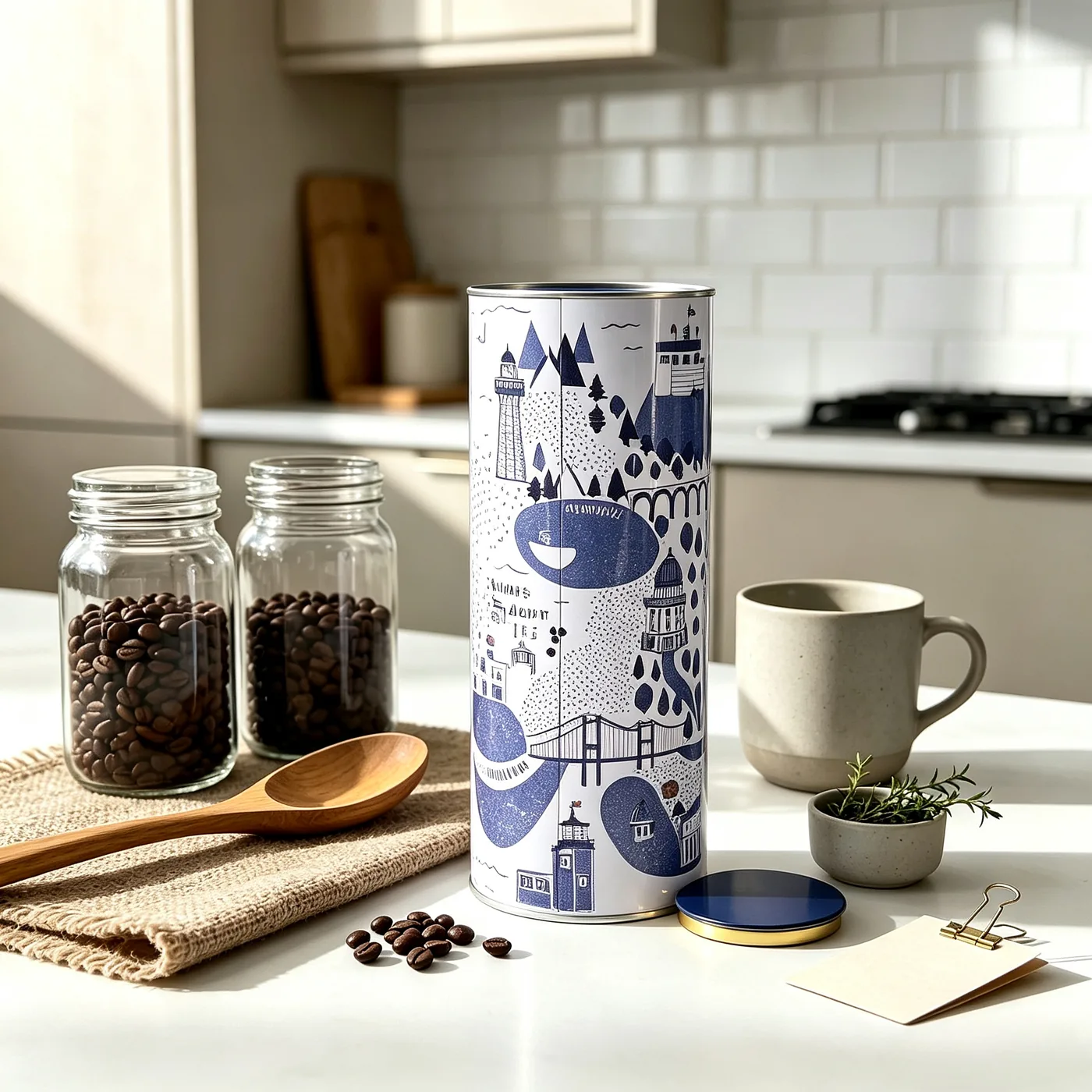 Tall Round Food Storage Canister — Food Storage Packaging Reference JM-FST-001