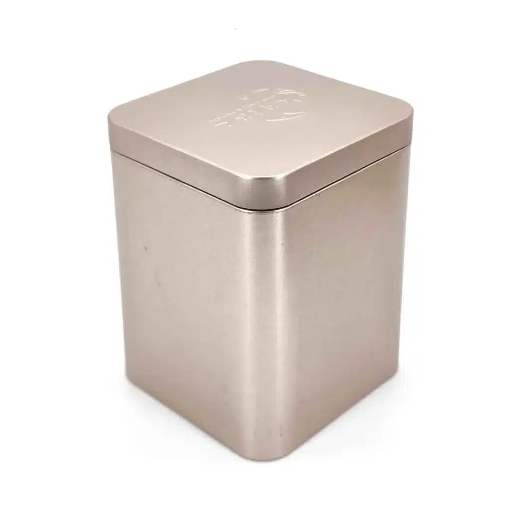 Tall Square Tea Tin 100×100×125mm – view 1