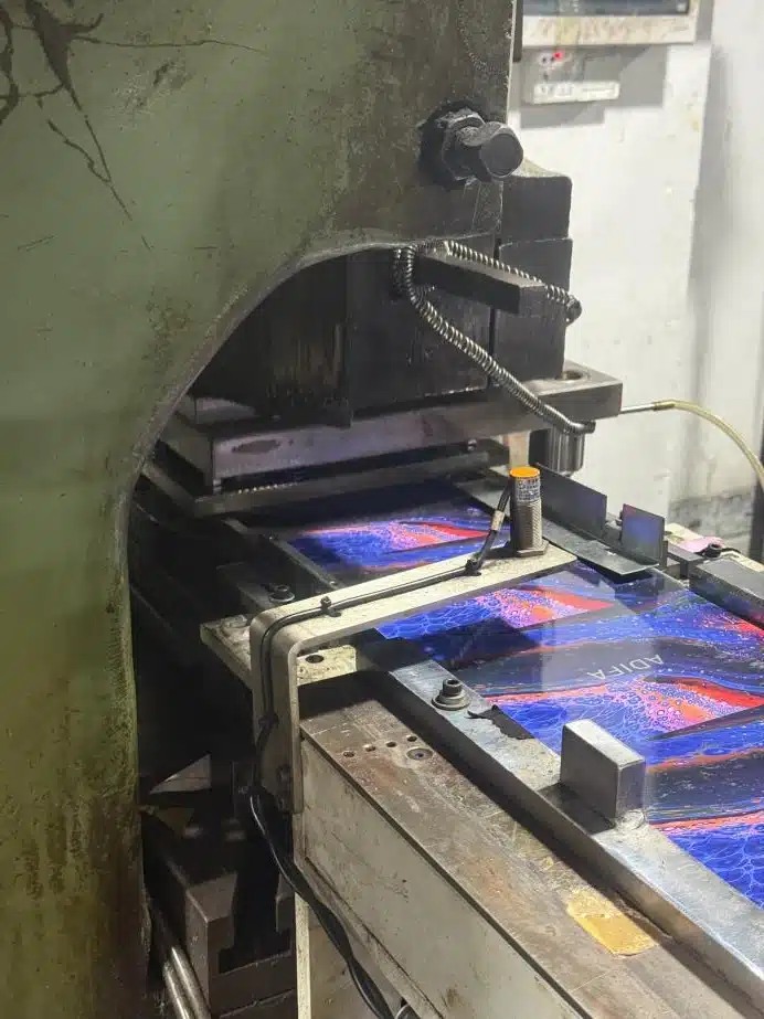 ADIFA printed sheets at the forming equipment