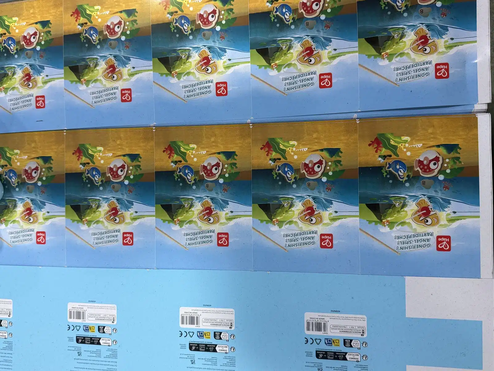 Printed metal sheets for the Hape fishing-game tin