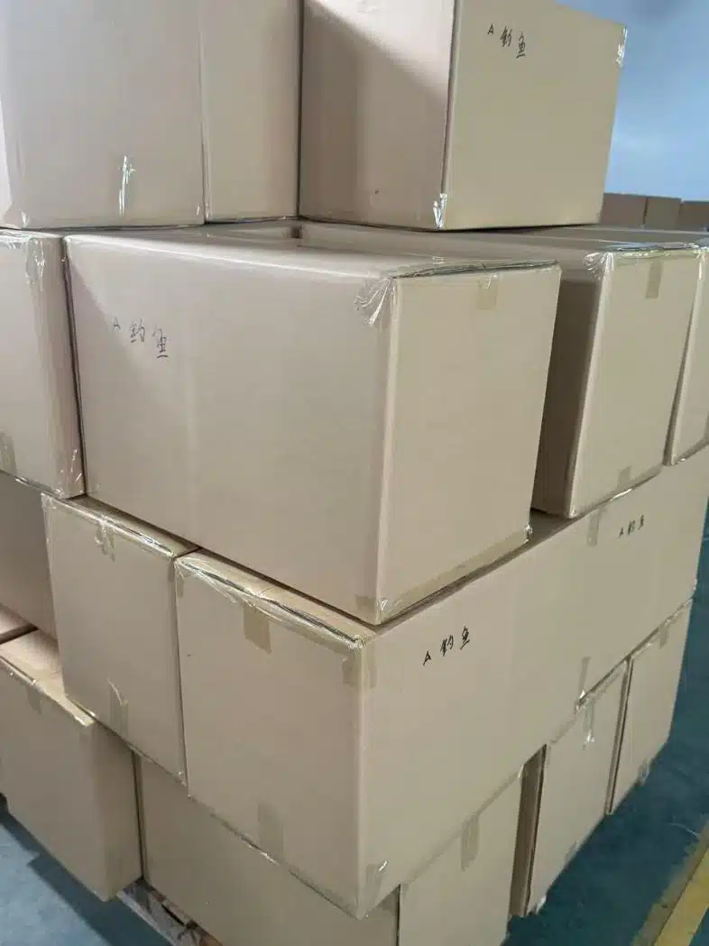 Packed cartons prepared for dispatch