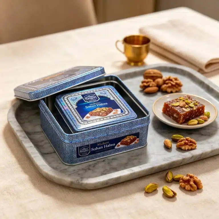 Two Silver Rewari tin sizes in a styled presentation